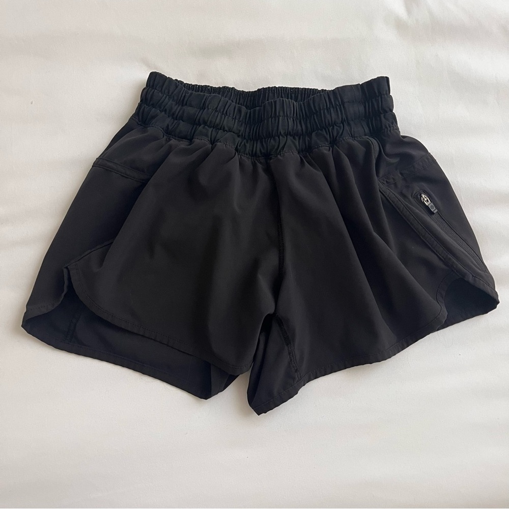 Black lululemon running shorts size 4 (with liner)